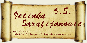 Velinka Sarafijanović vizit kartica